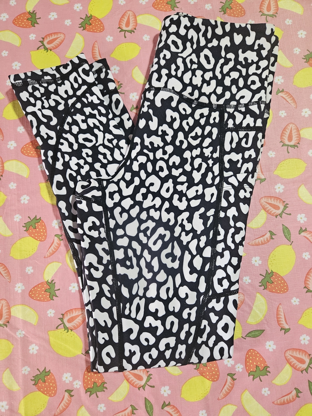 Black & White Animal Print Kids Leggings